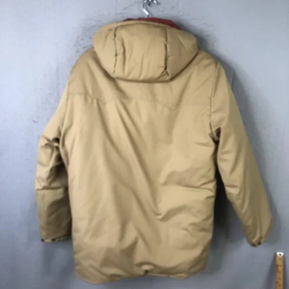 Vintage JCPenney Parka Jacket Mens MT Beige Insulated Hooded Winter 70s